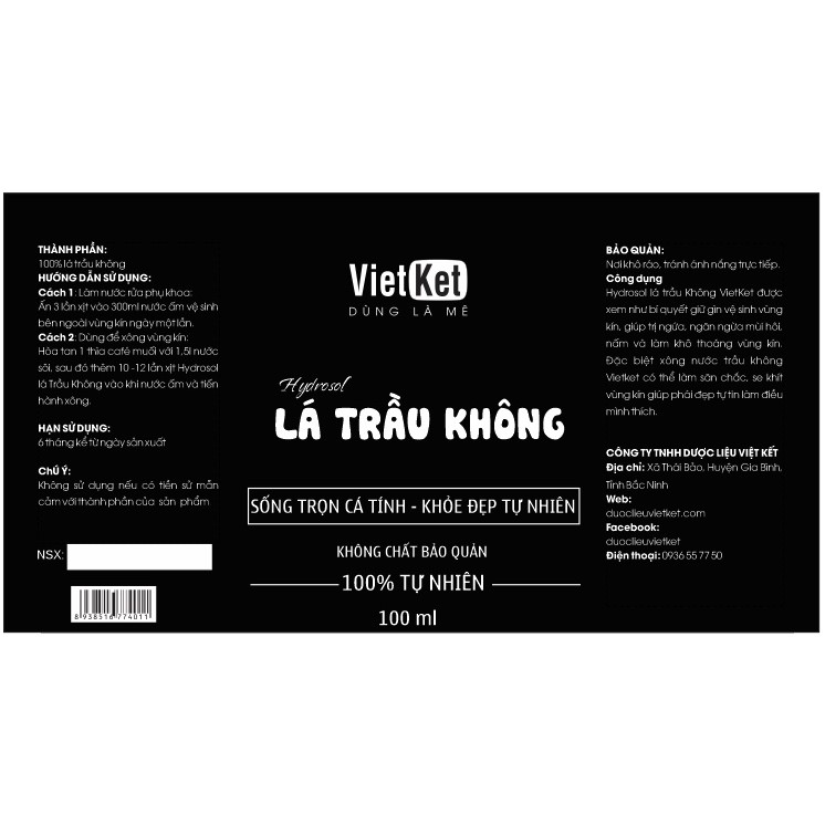 Nước cất trầu không Việt Kết