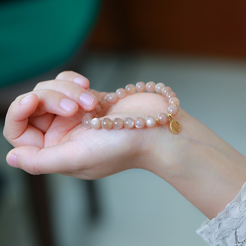 Hàng Mới Về [Hàng Mới Về] Vòng Đeo Tay May Mắn Dạng Vòng Tròn Nhỏ Tươi Mới Phong Cách Mori Cho Nữ