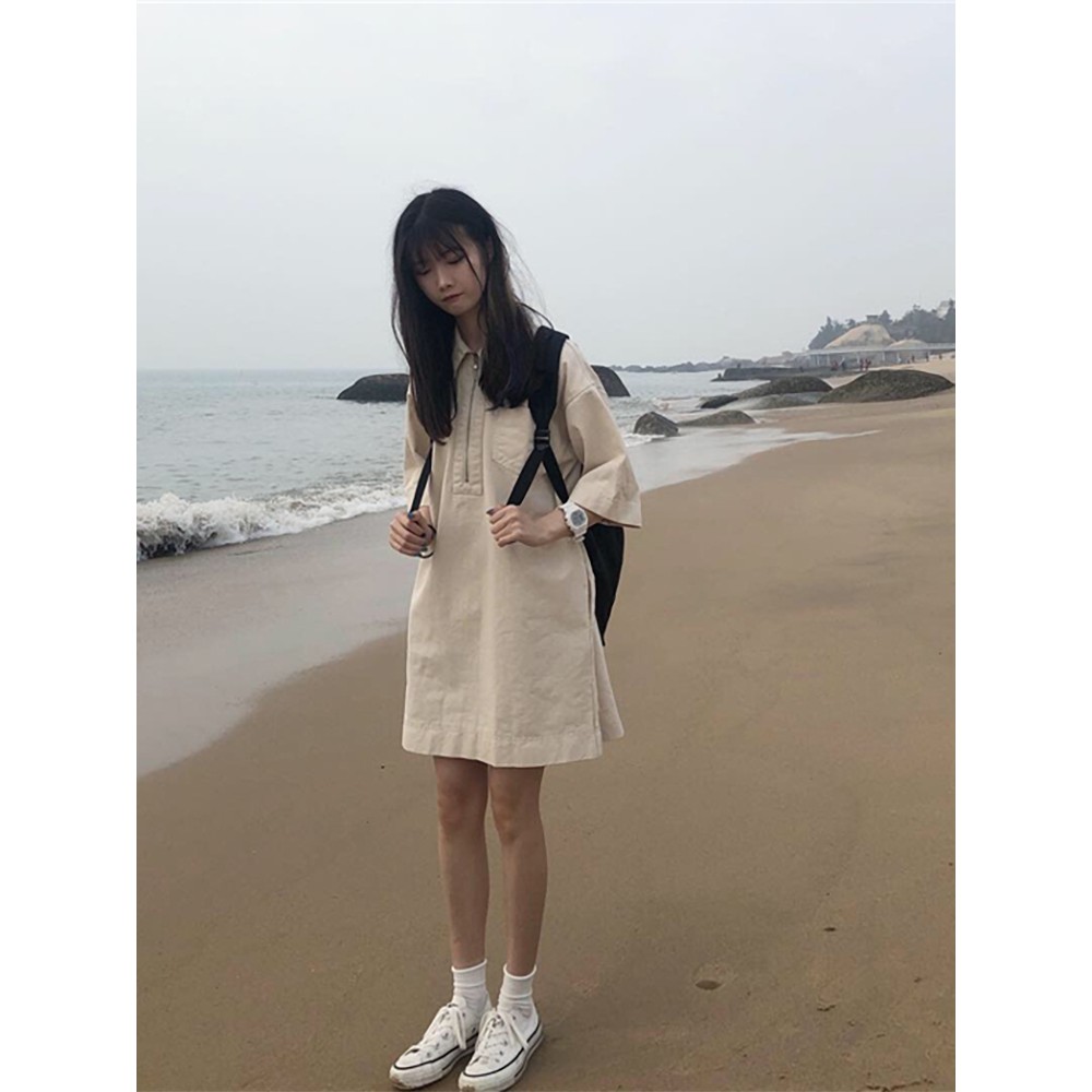 Order | Đầm denim suông cổ polo K4904 | BigBuy360 - bigbuy360.vn