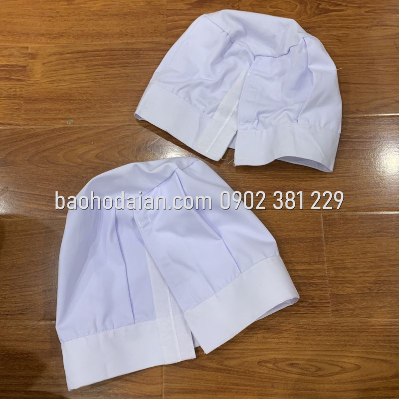 Nón đầu bếp nhà hàng, bếp trưởng màu trắng vải kaki