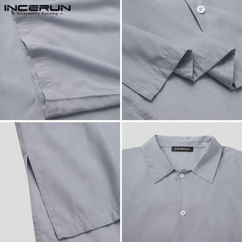 Áo Sơ Mi INCERUN Tay Lửng Thời Trang Dành Cho Nam | BigBuy360 - bigbuy360.vn