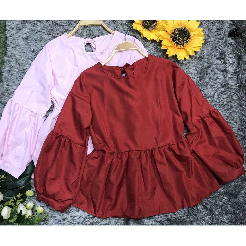 áo kiểu babydoll thắt nơ sau