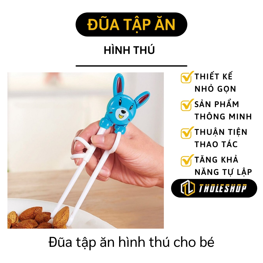 Đũa Tập Ăn Dặm - Đũa Cho Bé Tập Gắp Xỏ Ngón Hình Thú Đáng Yêu 9887