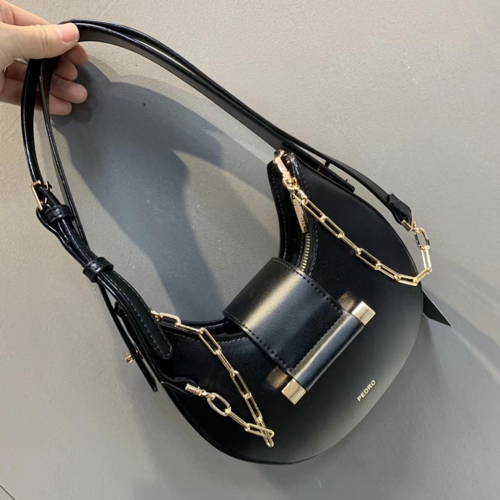 Túi Đeo Vai Hình Bán Nguyệt Có Khóa Kéo Phong Cách Mới PW276390053-1 Dây Đeo Vai Có Khóa Nam Châm Hình Bán Nguyệt Thanh Lịch Có Thể Điều Chỉnh