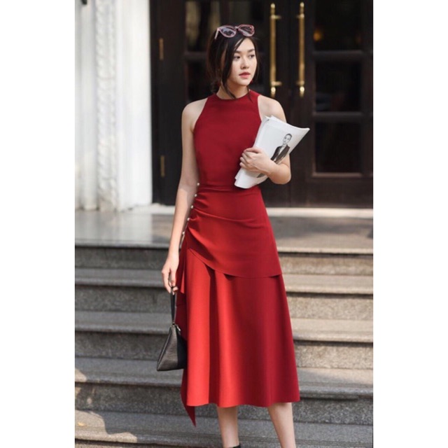 Đầm Đỏ Tùng Xoè Đi Tiệc Sang Trọng  MH | BigBuy360 - bigbuy360.vn