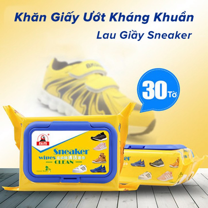 30 KHĂN ƯỚT KHÁNG KHUẨN LAU GIÀY SNEAKER [HỘP 30 KHĂN]
