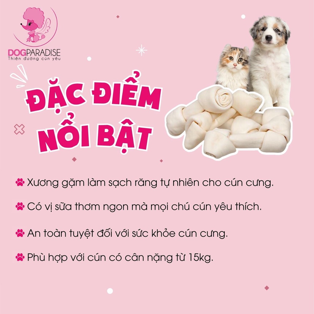 Xương da bò Daddy Dog bảo vệ răng nướu tăng cường dưỡng chất 4 inch 500g - Dog Paradise