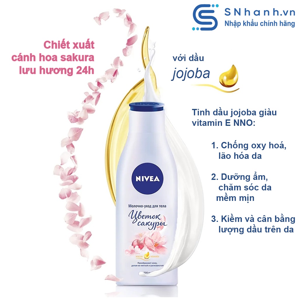 Sữa dưỡng thể Nivea Sakura hương hoa Anh Đào 200ml