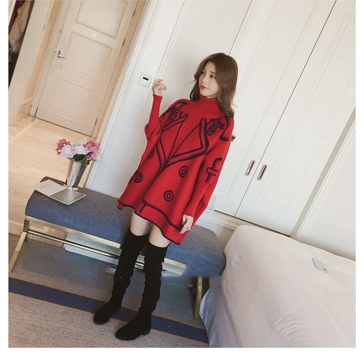 ❤❤Áo Choàng Len Cổ Lọ Dài Trung Bình Màu Đỏ Phong Cách Hàn Quốc Mùa Thu Đông Dành Cho Bạn Nữ | BigBuy360 - bigbuy360.vn