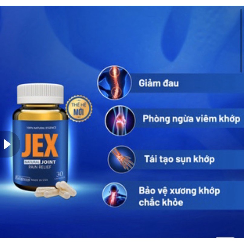 JEX - JEX MAX 60 VIÊN - COMBO 2 HỘP TẶNG 1 HỘP 15 VIÊN - GIẢM ĐAU VÀ BẢO VỆ KHỚP
