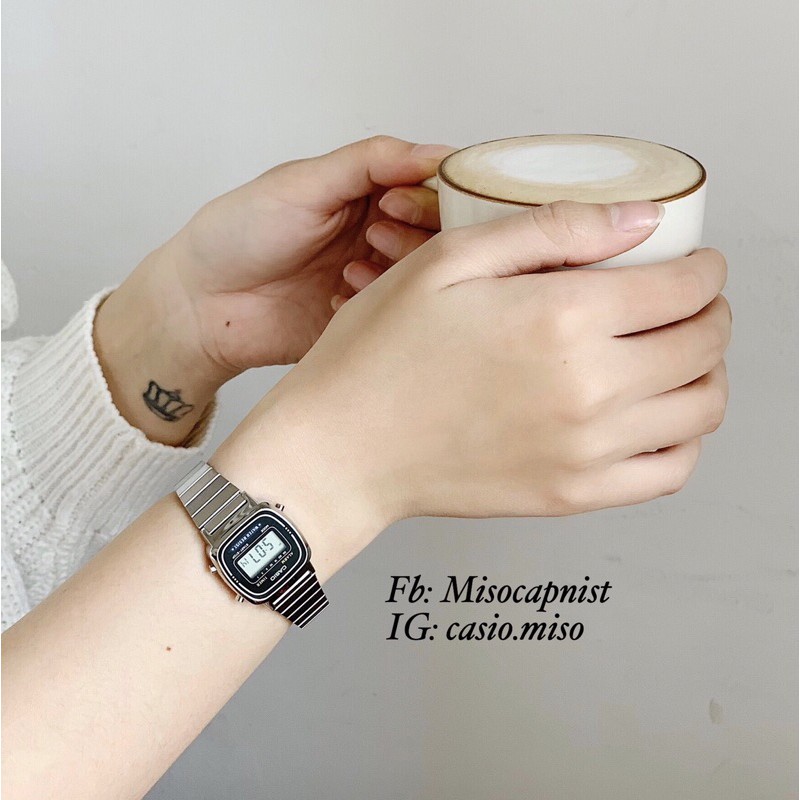 [ Ảnh thật - Hàng có sẵn ] Đồng hồ Casio La670 Silver Black dành cho nữ