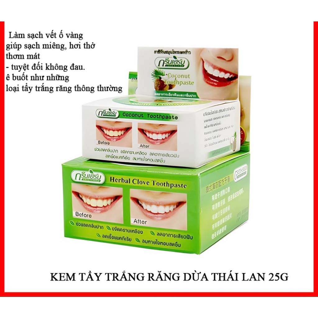 Bột/ Kem Trắng Răng Green Herb Thái Lan hương vị ổi mới 25g  - NPP Mộc Trà