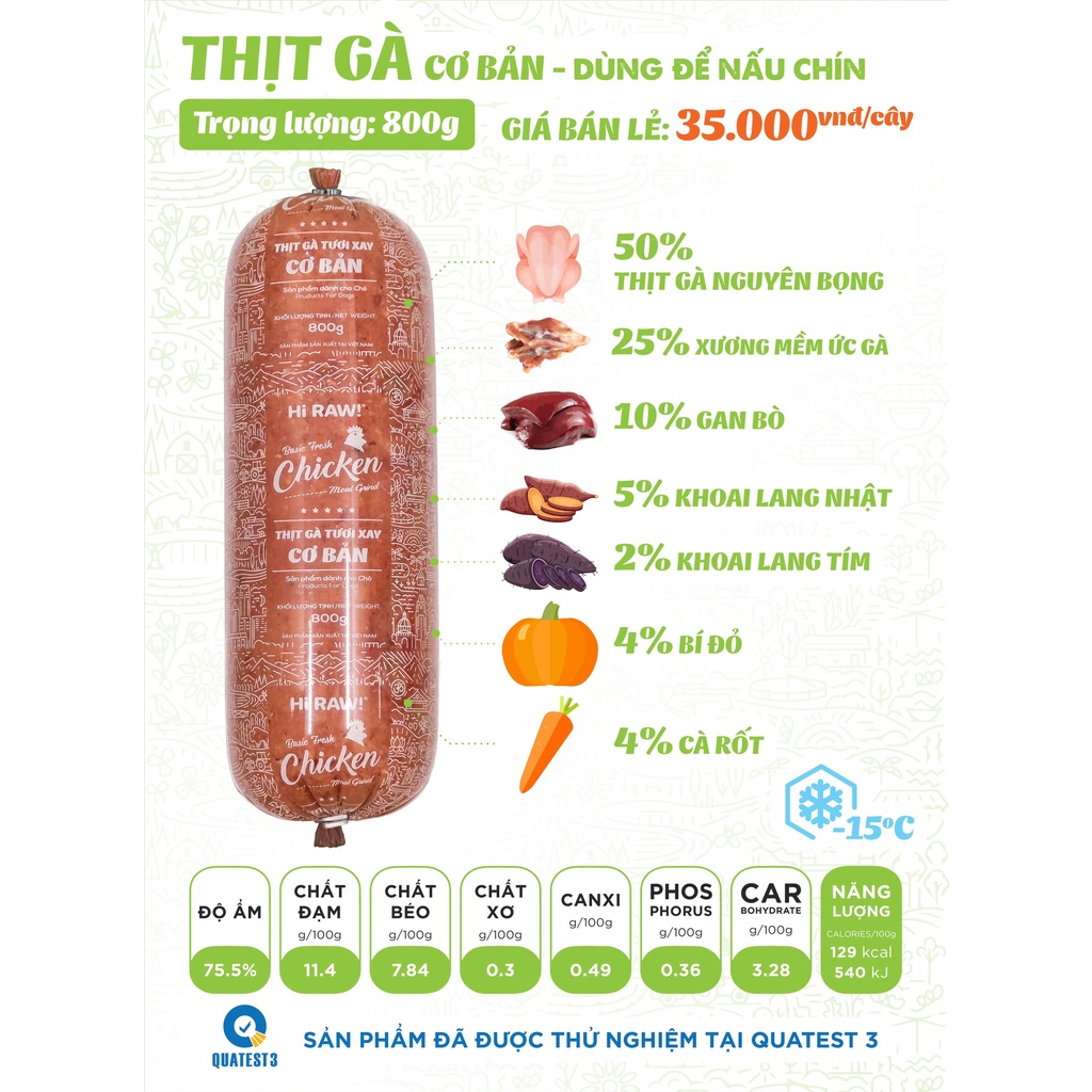 Thịt tươi raw dog cấp đông cho chó