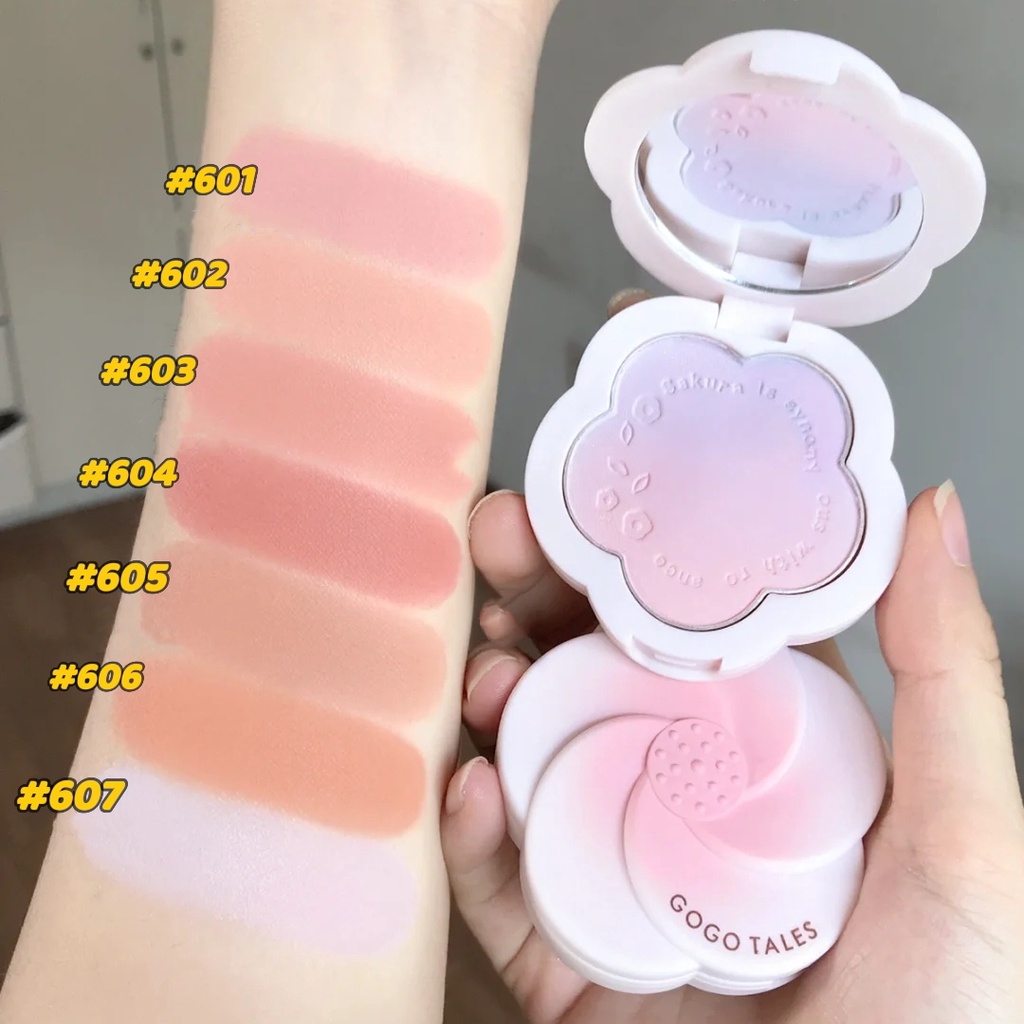 Phấn má GOGO TALES anh đào xinh xắn tự nhiên Vitality Slightly Drunk Blush Gogotales GT376 GOGO100