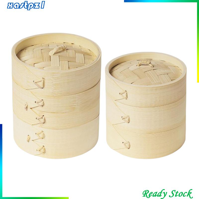 Khay Hấp Bánh Bao Hình Tròn Bằng Gỗ Tre Tự Nhiên Tiện Dụng Cho Nhà Bếp/ Dã Ngoại