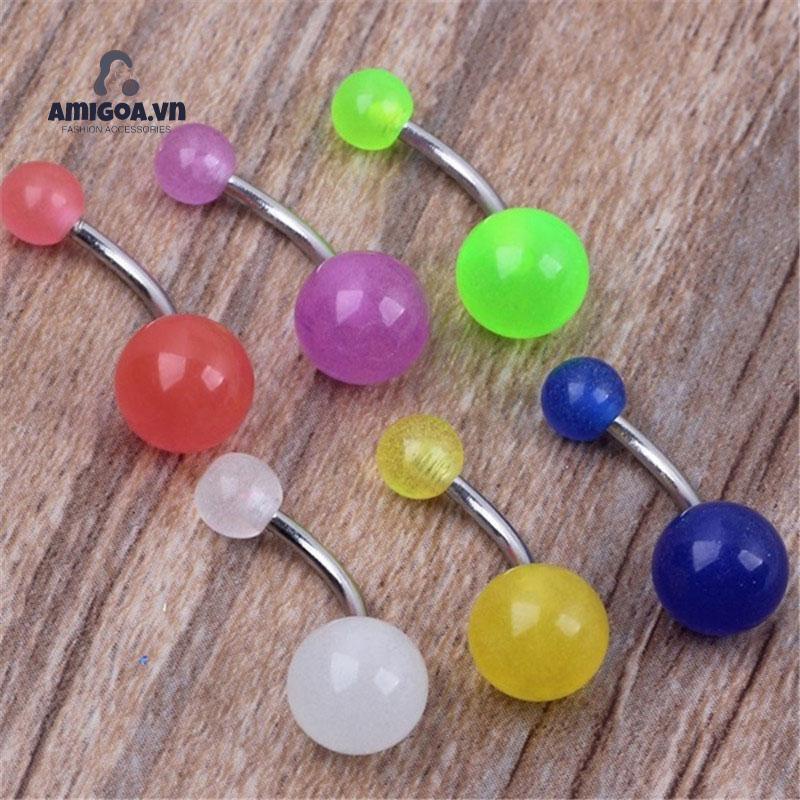 Khuyên Xỏ Rốn Bằng Acrylic Dạ Quang Độc Đáo