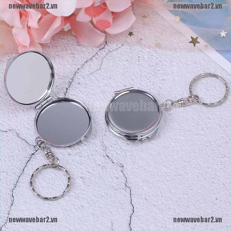 (Hàng Mới Về) Gương Trang Điểm Bỏ Túi Bằng Kim Loại Kèm Chìa Khóa Nhỏ Gọn