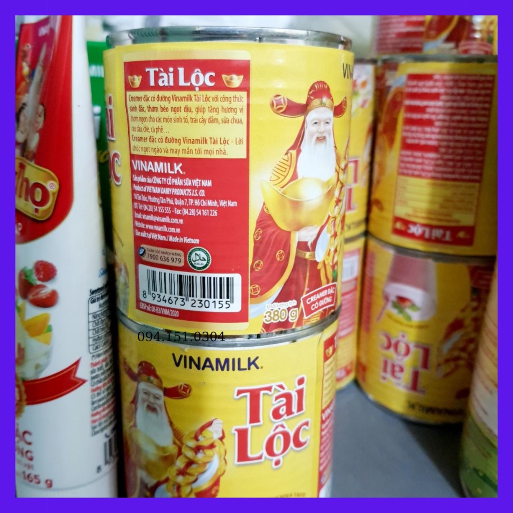 Sữa ông thọ Tài Lộc Vinamilk 1,284kg, sữa đặc tài lộc lon 380g