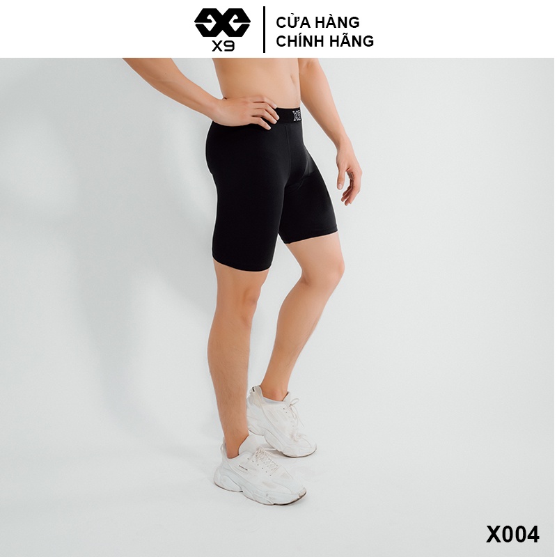 Quần Short Legging Nam Ngắn Ôm Bó Cơ Giữ Nhiệt - LocalBrand X9 - Tập Gym Đá Bóng Yoga Chạy Bộ - X004 Đen