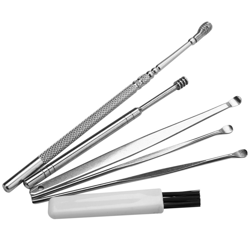 Set 6 Dụng Cụ Lấy Ráy Tai Bằng Thép Không Gỉ Kèm Hộp Đựng Ốp