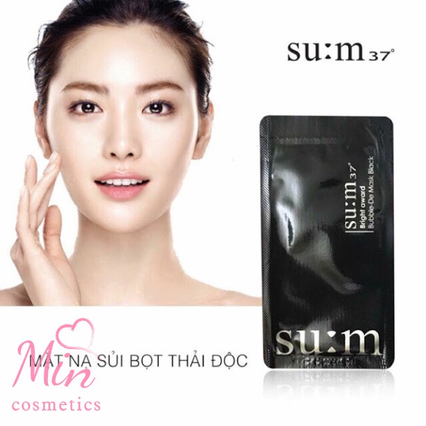 Combo 10 gói Mặt nạ sủi bọt Su:m37° Bright Award Bubble De Mask Black