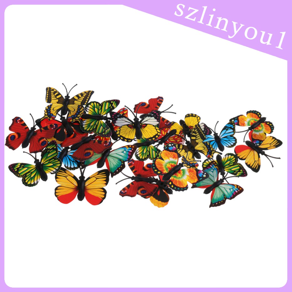 BUTTERFLY Set 24 Bươm Bướm Đồ Chơi Bằng Nhựa Cho Bé