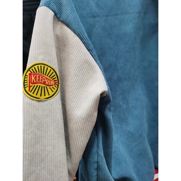 Áo khoác bomber bóng chày chất len tăm dáng unisex form rộng