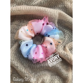 Cột tóc vải Scrunchies gam màu galaxy