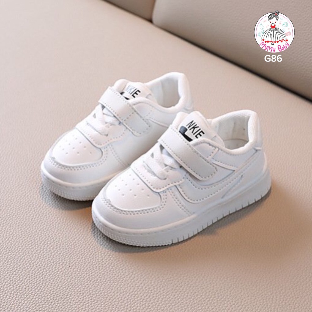 Giày thể thao NI.KE thời trang cho bé có màu trắng và nâu
