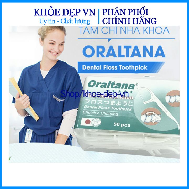 Tăm chỉ nha khoa ORALTANA 5 sao hộp 50 chiếc , sản phẩm đạt chuẩn bộ y tế an toàn khi sử dụng