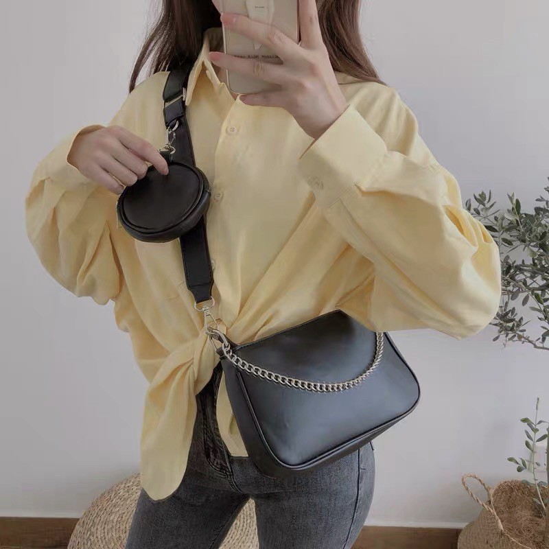 Túi đeo chéo 5 chi tiết phong cách ulzzang Trendy Moet