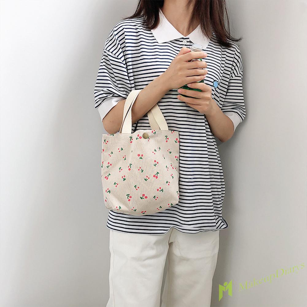 Túi xách tay bằng vải canvas in họa tiết xinh xắn dành cho nữ | BigBuy360 - bigbuy360.vn