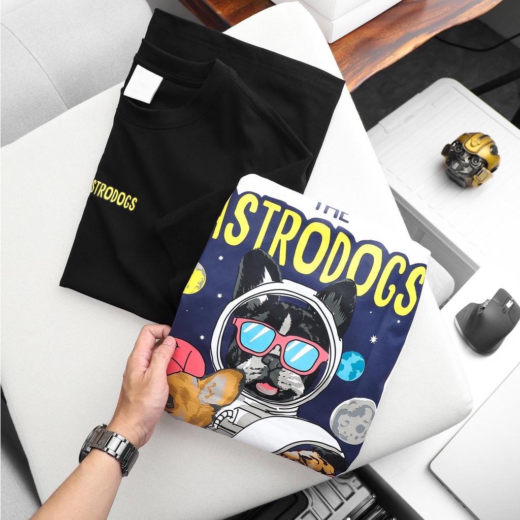 Áo thun tay lỡ nam nữ in hình Astro Dog , Vải Cotton Form Oversize - SELECTED.STORE