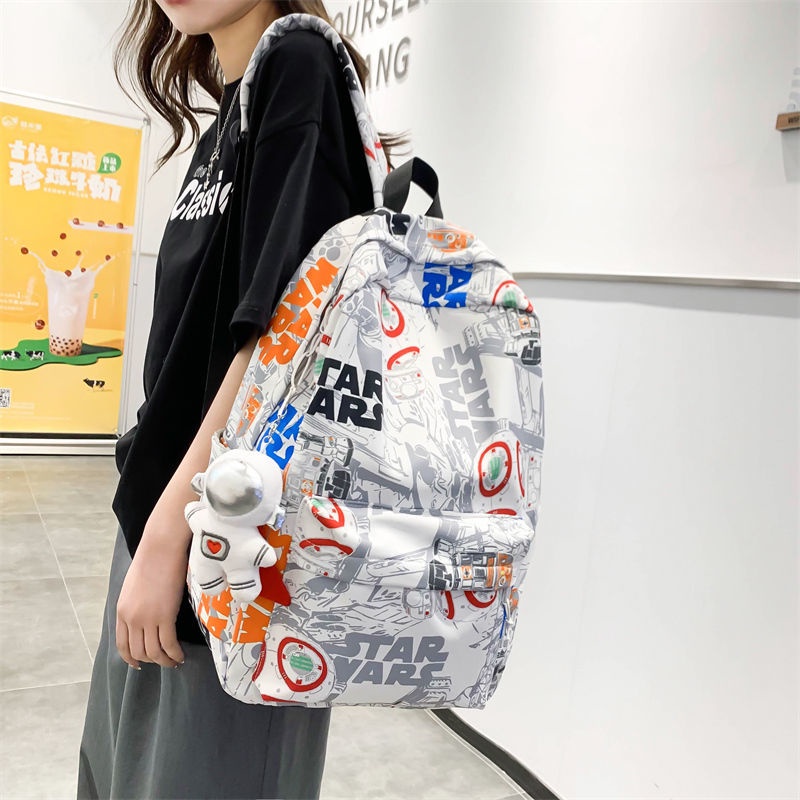 Ba lô thời trang, Túi thể thao dành cho giới trẻ, Ba lô nam và nữ In Graffiti Style Balo ULZZANG