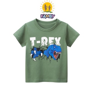 Áo thun phông bé trai cộc tay mùa hè hàn quốc thời trang trẻ em 2 đến 8 tuổi Famby