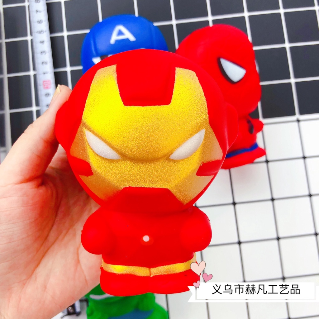 Squishy Lớn Hình người sắt ironman đỏ Đồ Chơi Xốp Giảm Stress Hình mềm mịn dễ Thương đàn hồi Cho Bé