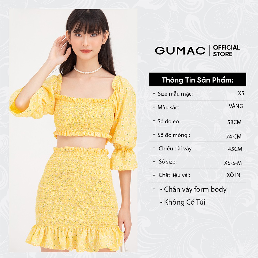 [Mã WABRGU152 giảm 10% tối đa 50k đơn từ 250k] Chân váy nữ chạy smocking GUMAC VB783