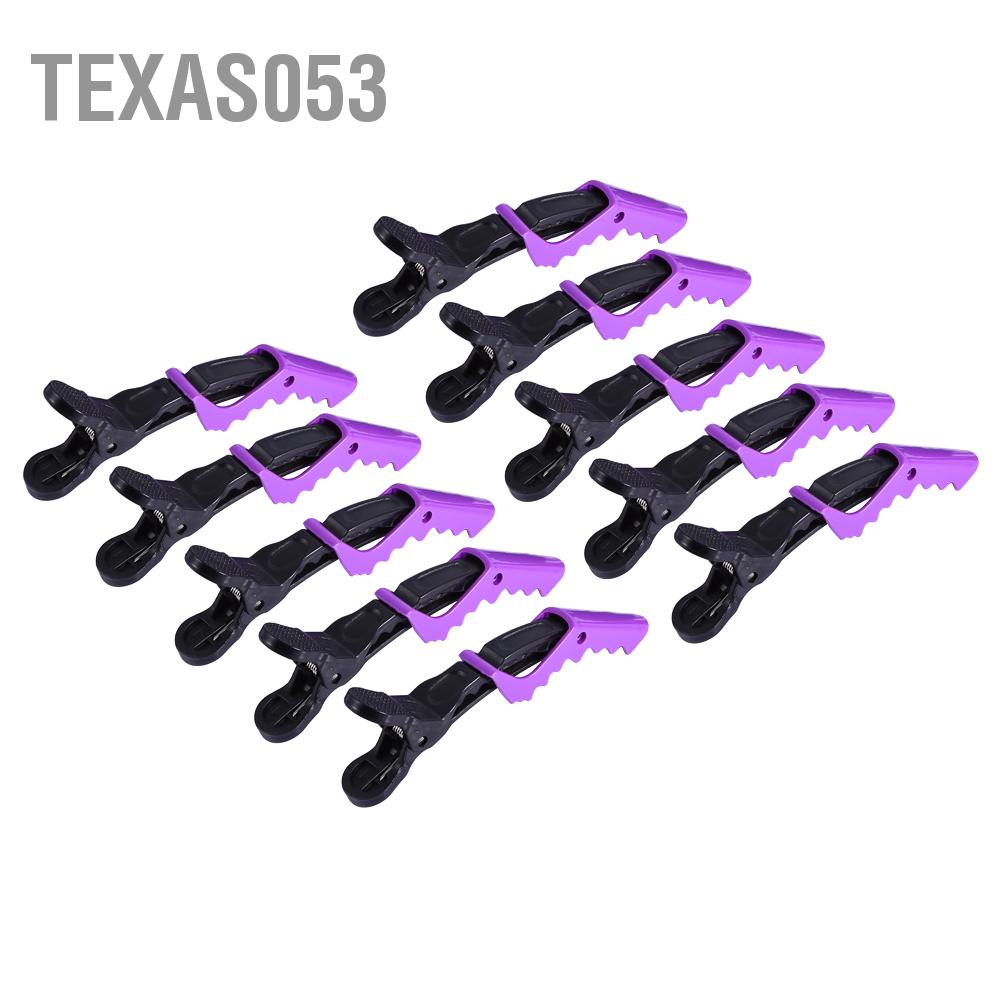 Texas053 10 CÁI Màu Tím Salon Tóc Kẹp Cá Sấu Không Trượt Làm Tiết Phụ Kiện