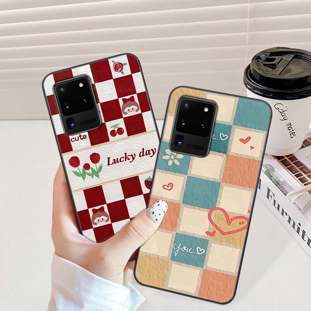 Ốp Samsung S20 Ultra caro trái tim cá tính, thời trang siêu đẹp, siêu phong cách