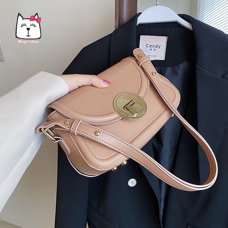 Túi Đeo Chéo Dáng Vuông Nhỏ Có Khóa Thời Trang Cao Cấp