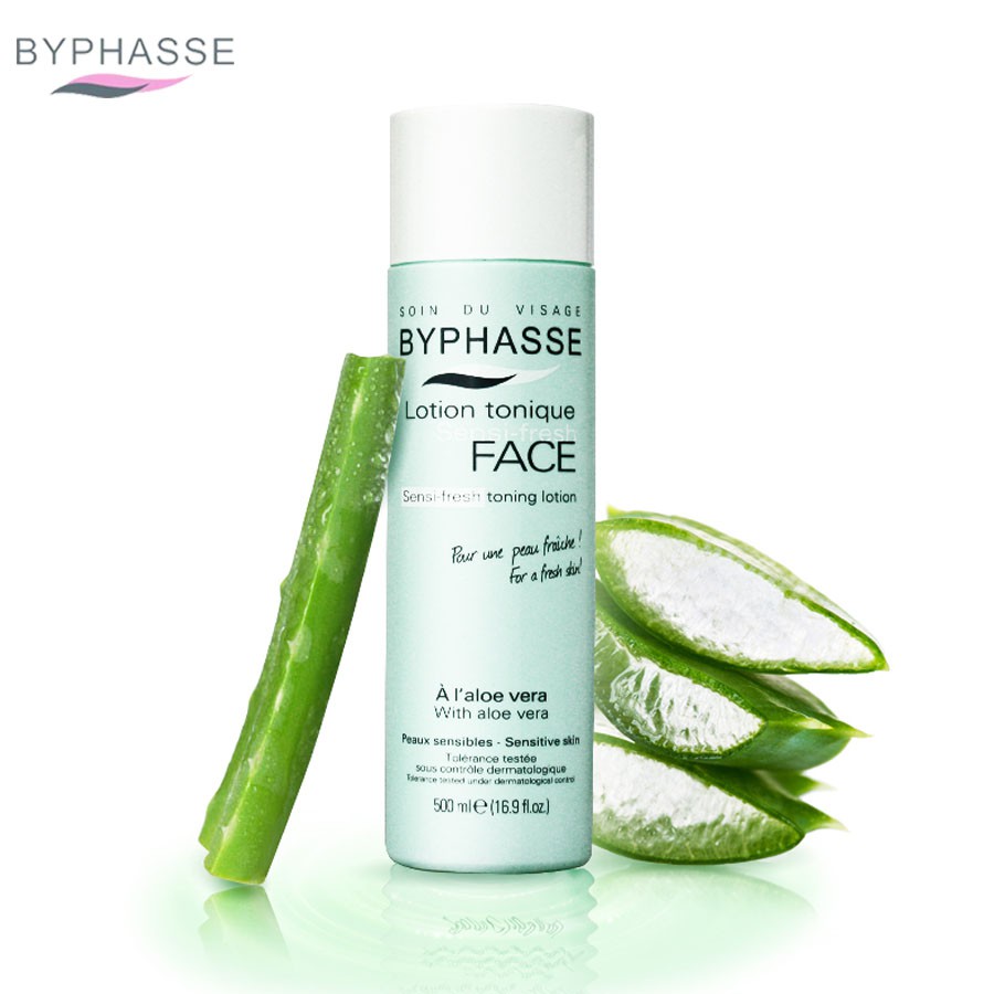 Nước Hoa Hồng Soin Du Visage Byphasse - 500ml (SENSI-FRESH TONING LOTION WITH ALOE VERA SENSITIVE SKIN)