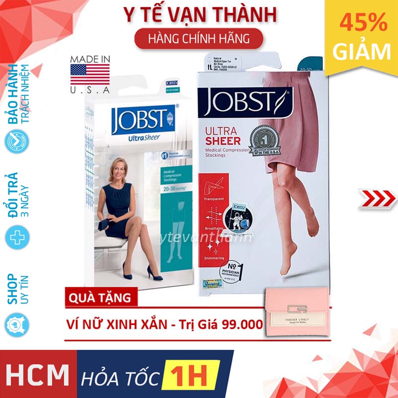 ✅ Vớ Suy Giãn Tĩnh Mạch JOBST Ultrasheer (Màu Da, Hở Ngón) | Tất Y Khoa - Cực Siêu Mỏng [Made in USA] -VT0042