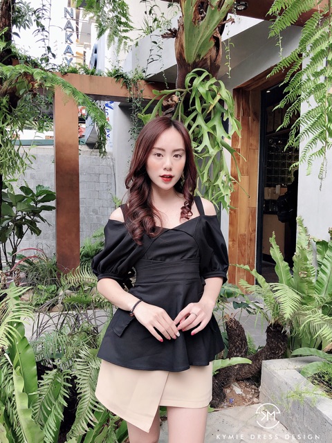 Áo hai dây trễ vai cách điệu A261 KYMIE