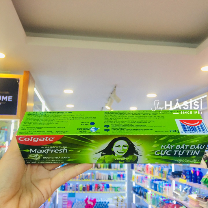 Kem Đánh Răng Trà Xanh COLGATE - Maxfresh Tinh Thể Cực The Mát Siêu Sảng Khoái 230g (Kèm Khuyến Mãi)