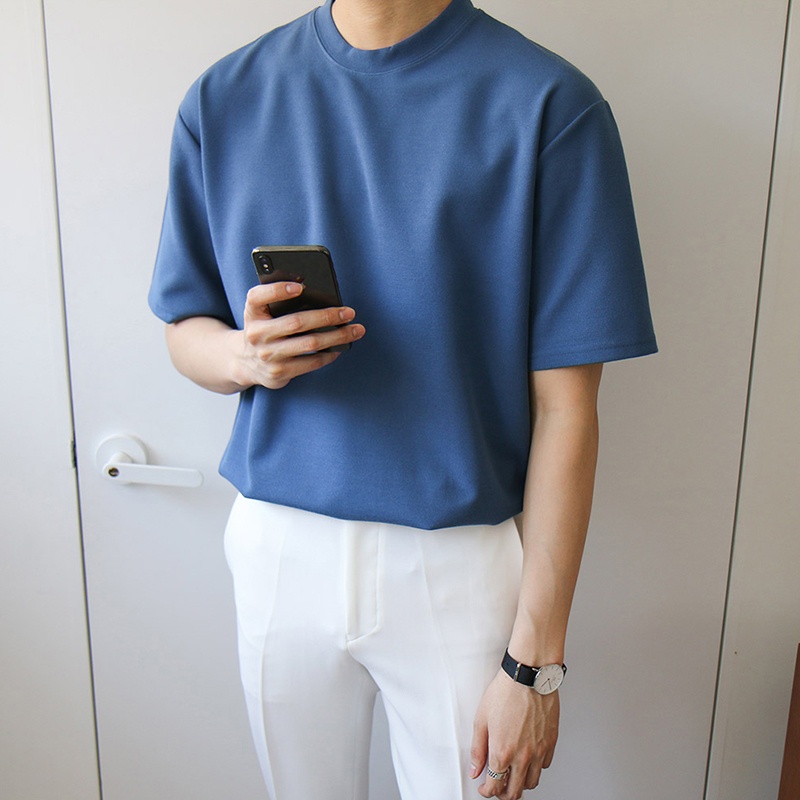 Áo thun Stee Basic Xanh CYAN CVC - Giá sỉ Unisex