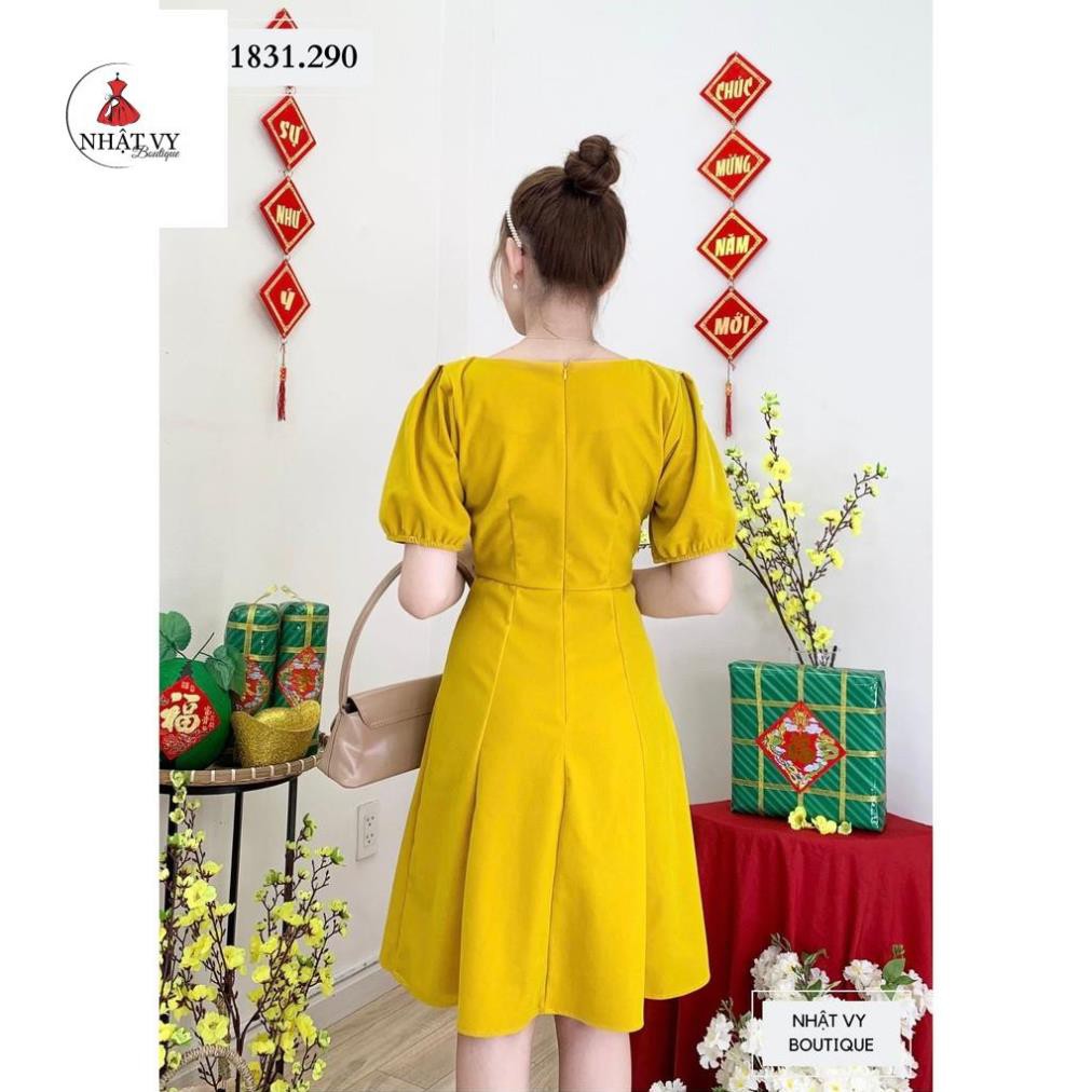 [Mã FAMALLT5 giảm 15% đơn 150k] Đầm dự tiệc, váy công sở đẹp chít eo - NHATVY D1831