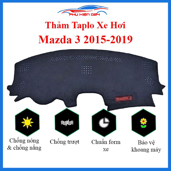 Thảm taplo Mazda 3 2015-2016-2017-2018-2019 chống nắng nóng làm mát xe mở rộng tầm nhìn