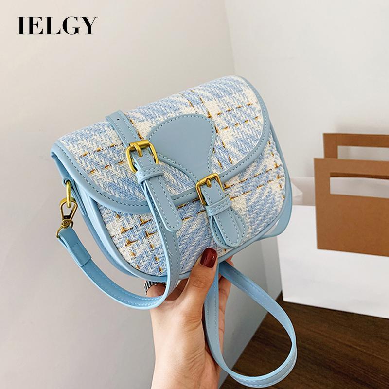 Túi vải len hình vuông đeo chéo vai thanh lịch cho nữ