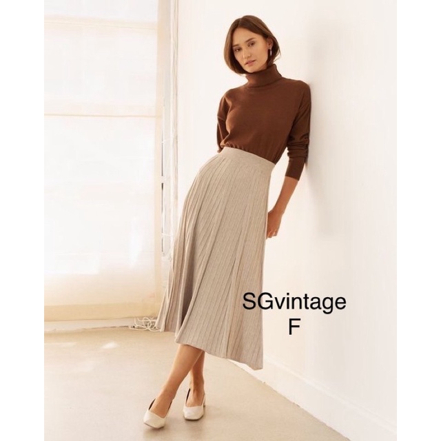 Chân váy len xoè dáng midi nữ tính, màu sắc trung tính dễ mix đồ, chất len đanh mềm mịn, co giãn tôt B102