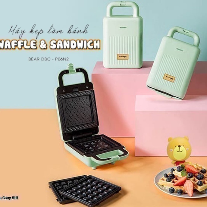 Máy Nướng Bánh Mì Kẹp Sandwich Làm Bánh Waffle BEAR